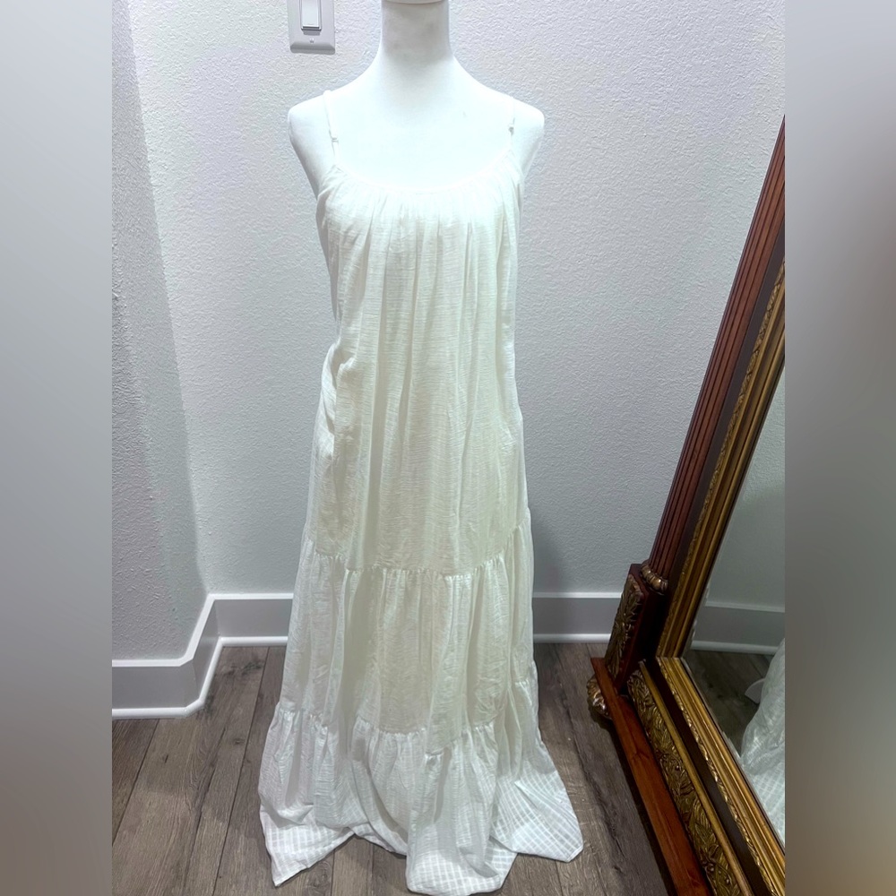 Banana Republic White Cotton Maxi Dress size L